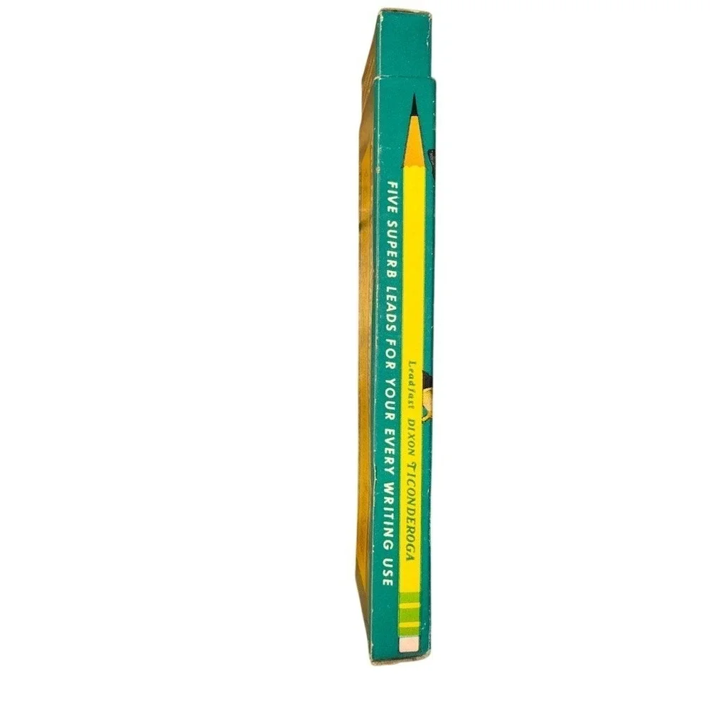 Vintage Dixon Ticonderoga No. 4 Hard Woodcase Pencils Dozen w/ Box 1388‎